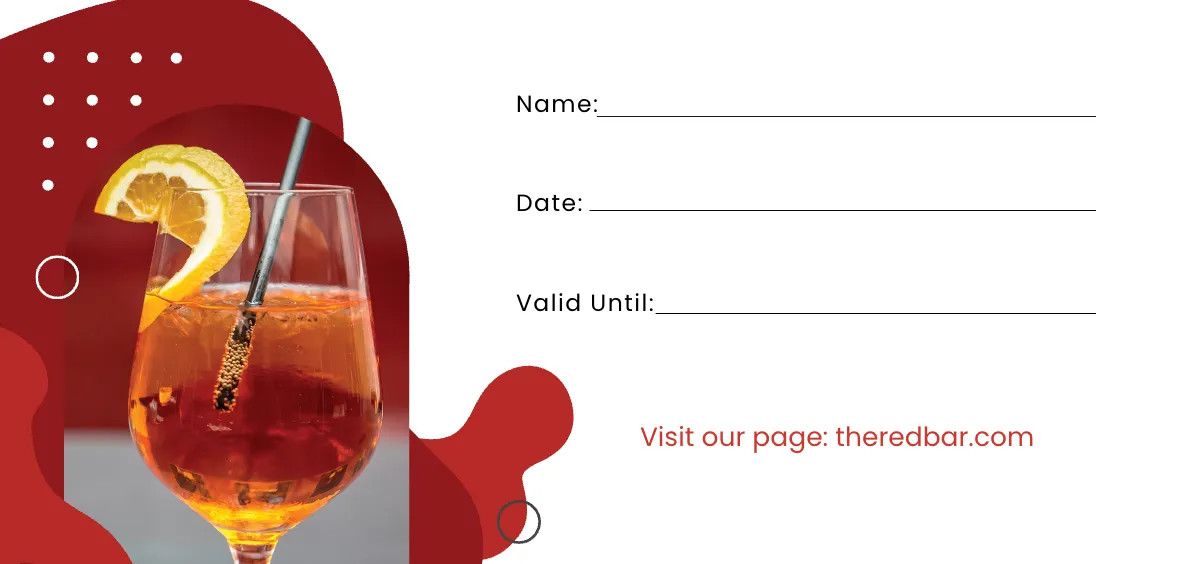 Free Bar Promotion Voucher Template to Edit Online