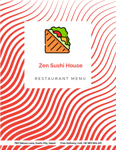 Free Sushi Restaurant Menu Template to Edit Online