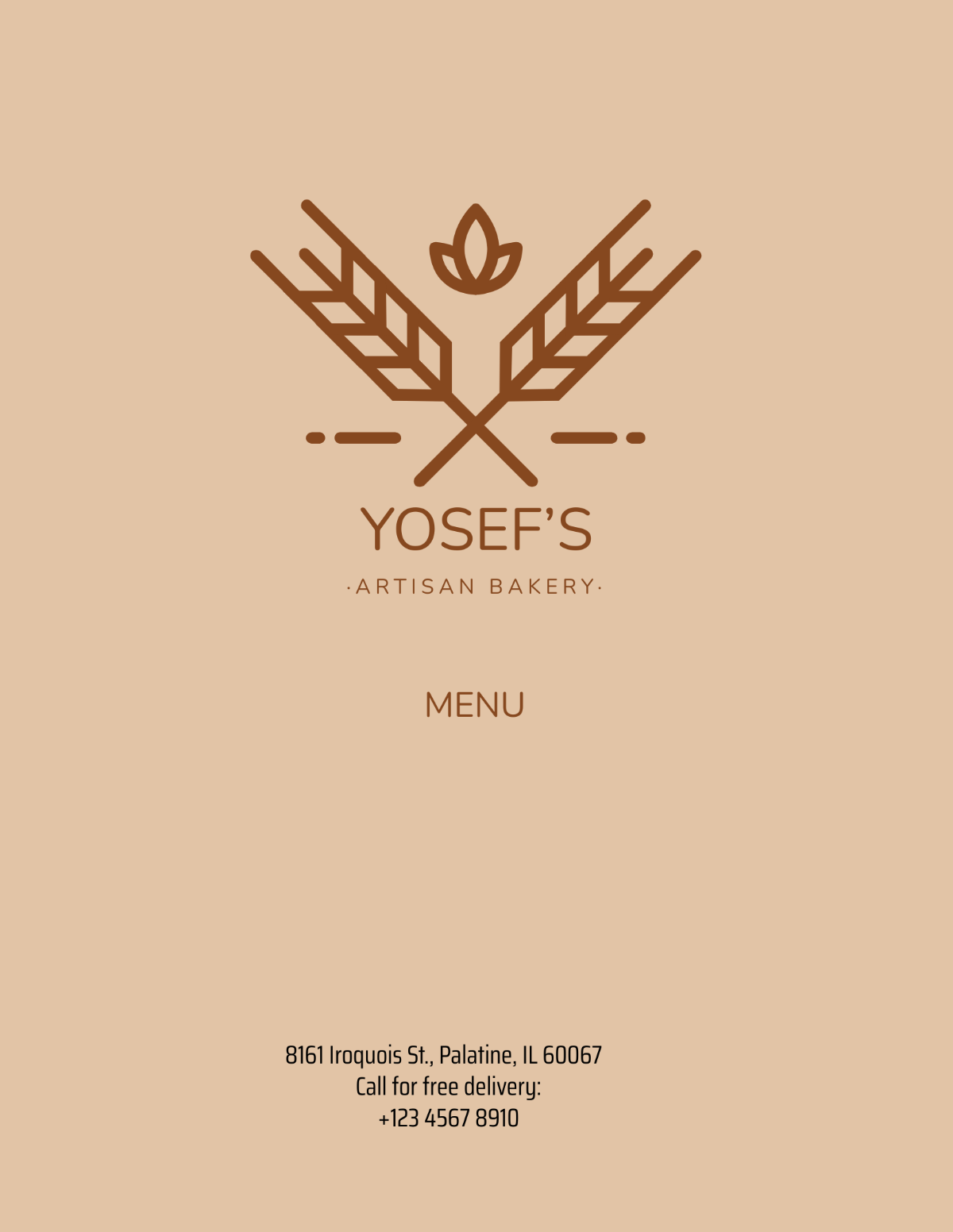 Artisan Bakery Menu Template - Edit Online & Download