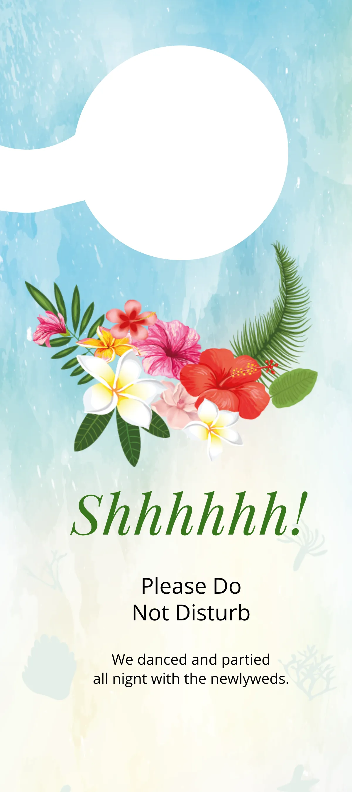 Free Beach Wedding Door Hanger Template to Edit Online