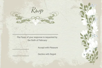 Free Vintage Wedding RSVP Card Template to Edit Online