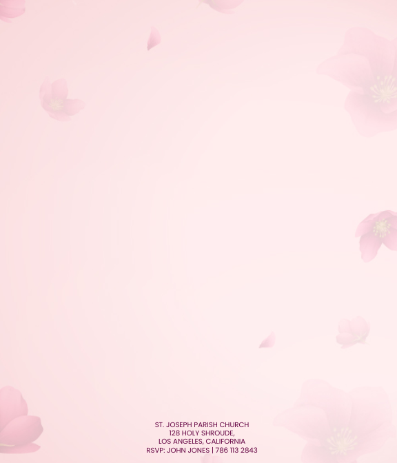 Pink Floral Wedding Envelope Template