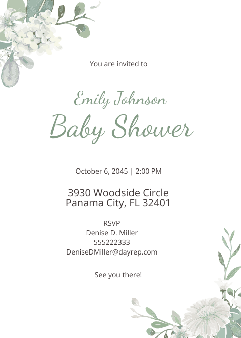 Rustic Floral Baby Shower Invitation