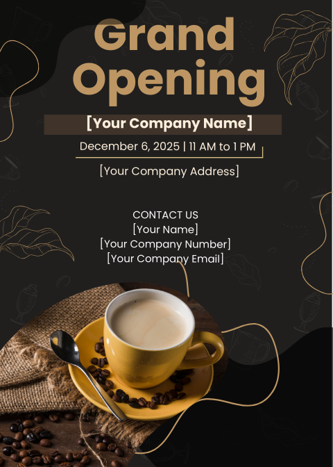 Cafe And Restaurant Grand Opening Invitation