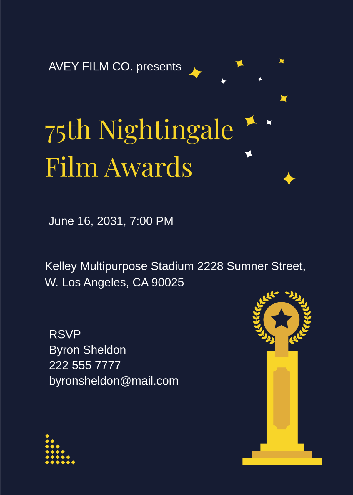 Modern Award Ceremony Invitation Template - Edit Online & Download