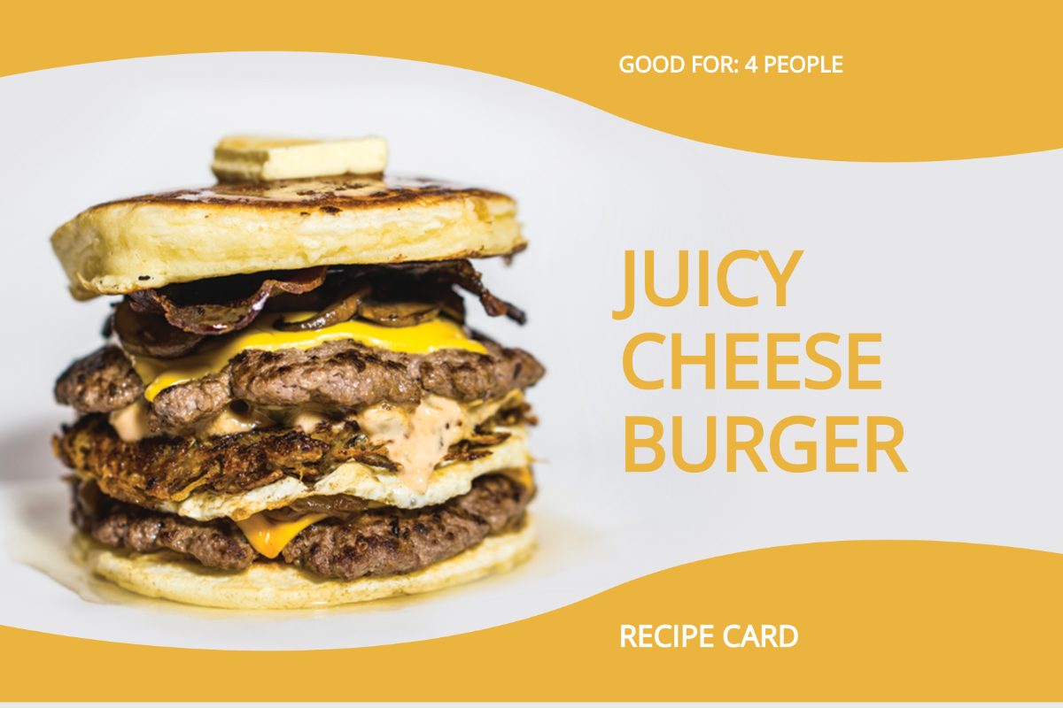 Burger Recipe Card Template