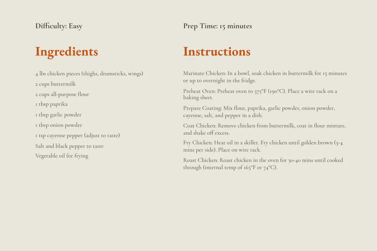 Free General Recipe Card Template to Edit Online