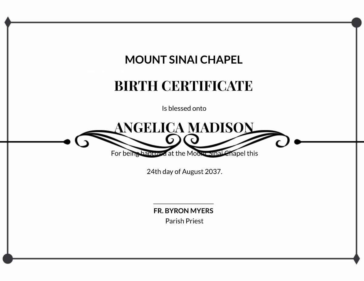 Simple Baptism Certificate