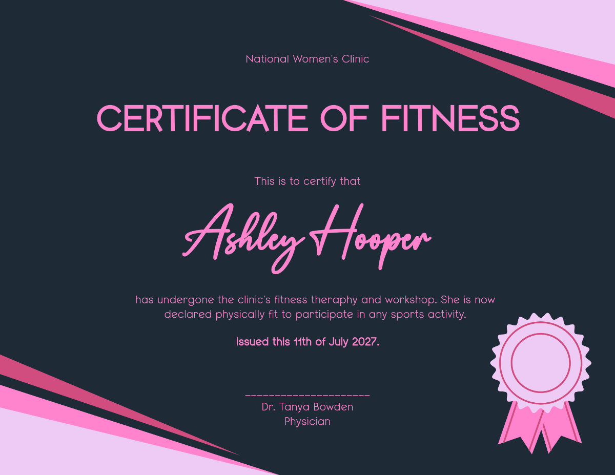 Free Printable Fitness Certificate Templates to Customize Online