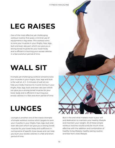 Free Fitness Magazine Template to Edit Online
