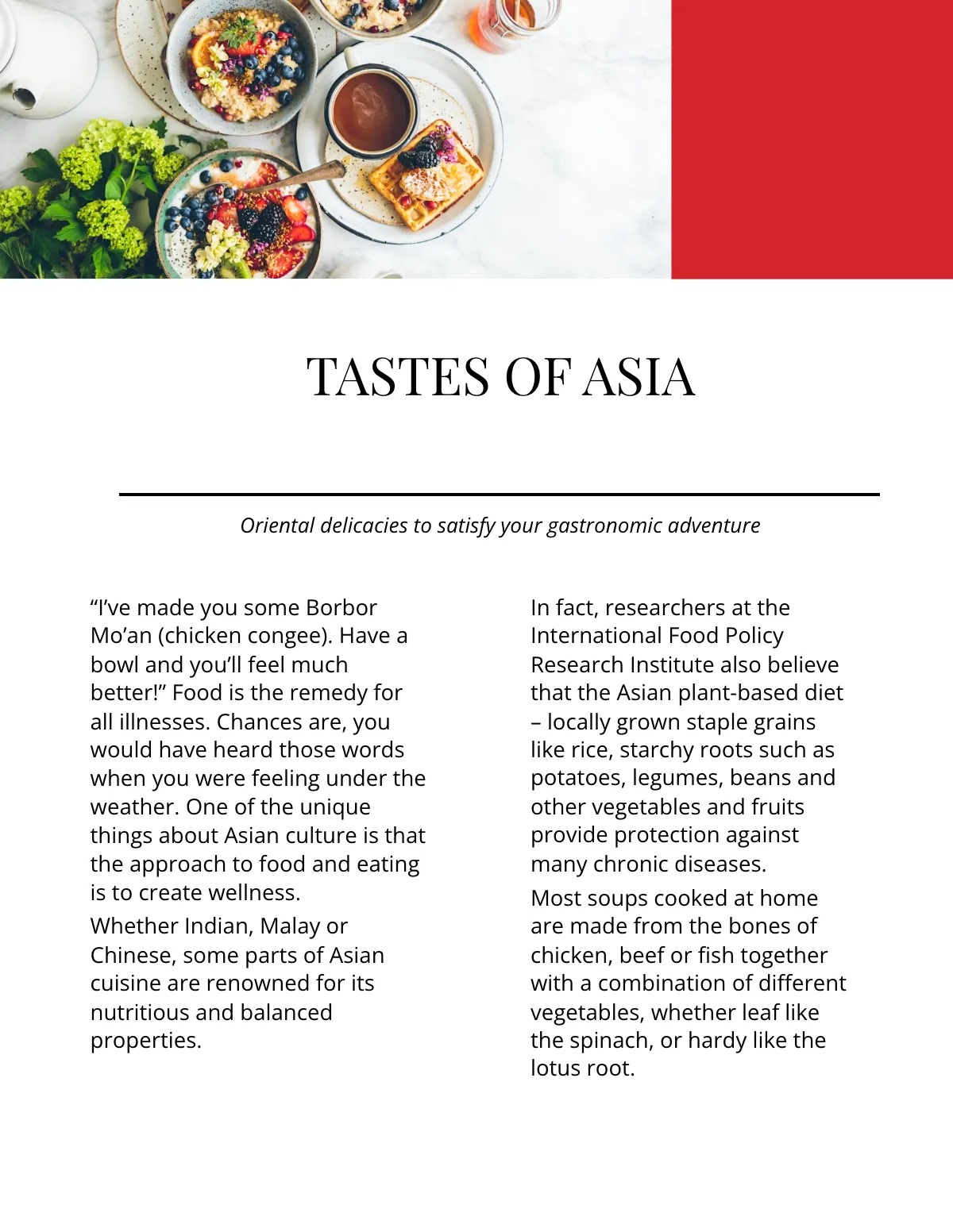 Free Food Magazine Template to Edit Online