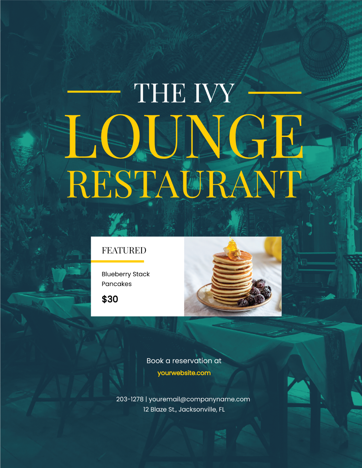 The Ivy Lounge Restaurant Flyer Template