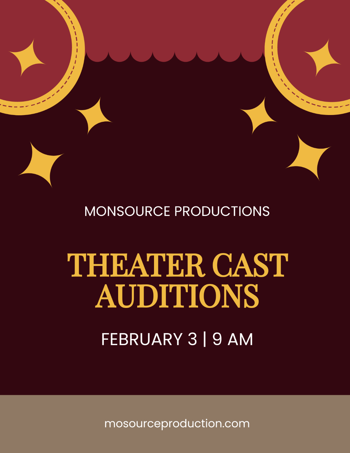 Free Theatre Audition Flyer Template
