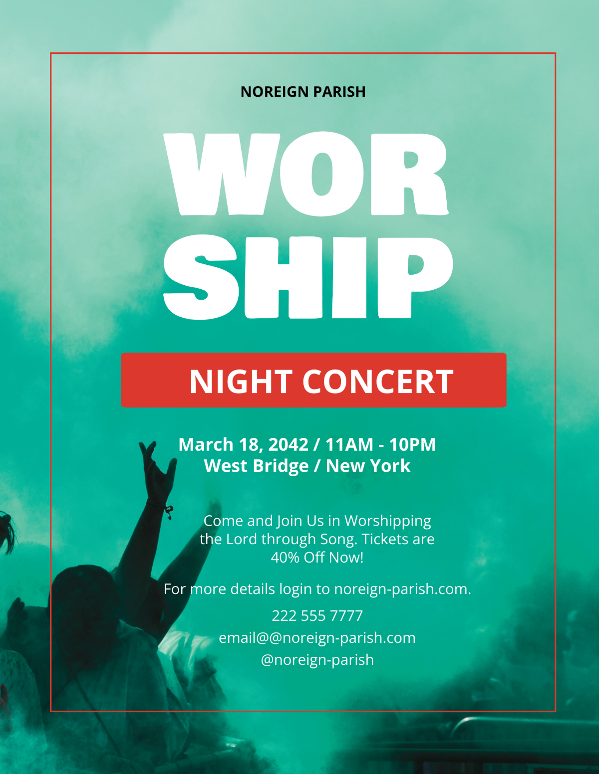 Free Worship Concert Flyer Template