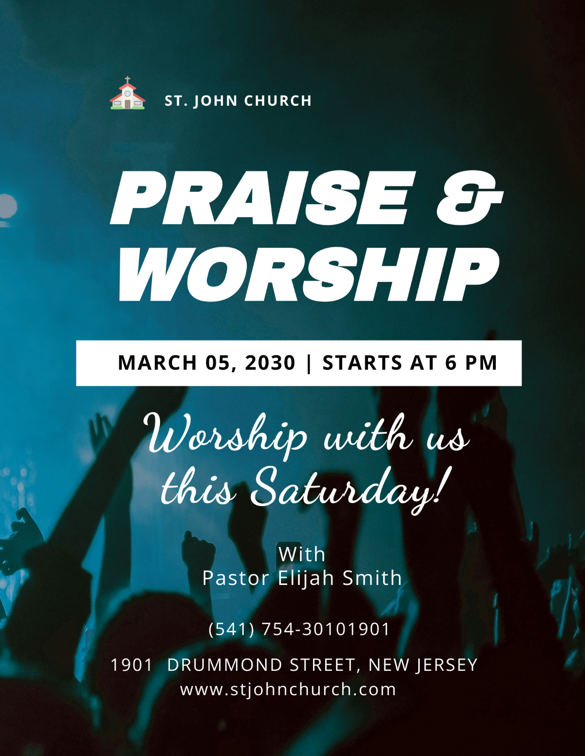 Worship Service Flyer Template - Edit Online & Download