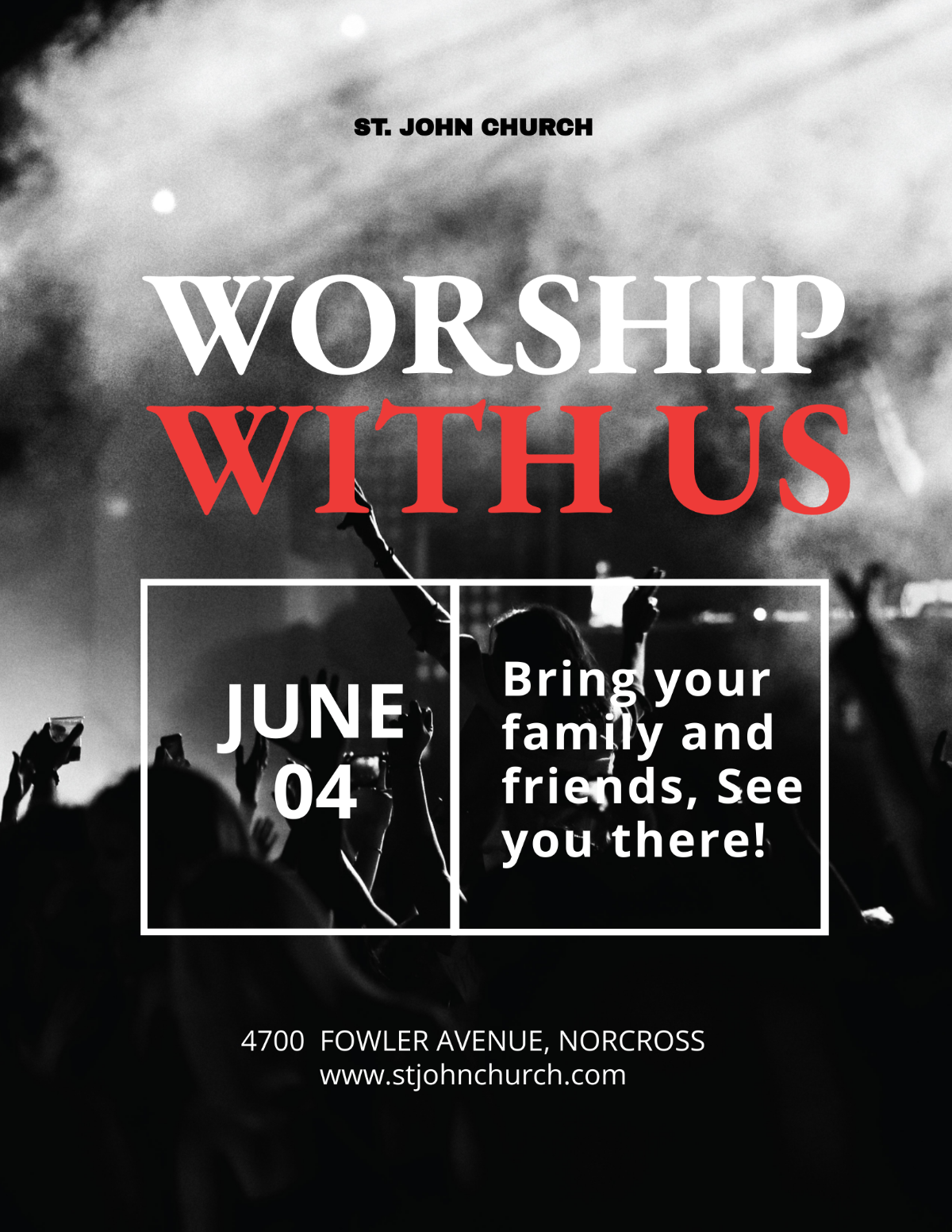 Worship With Us Flyer Template - Edit Online & Download