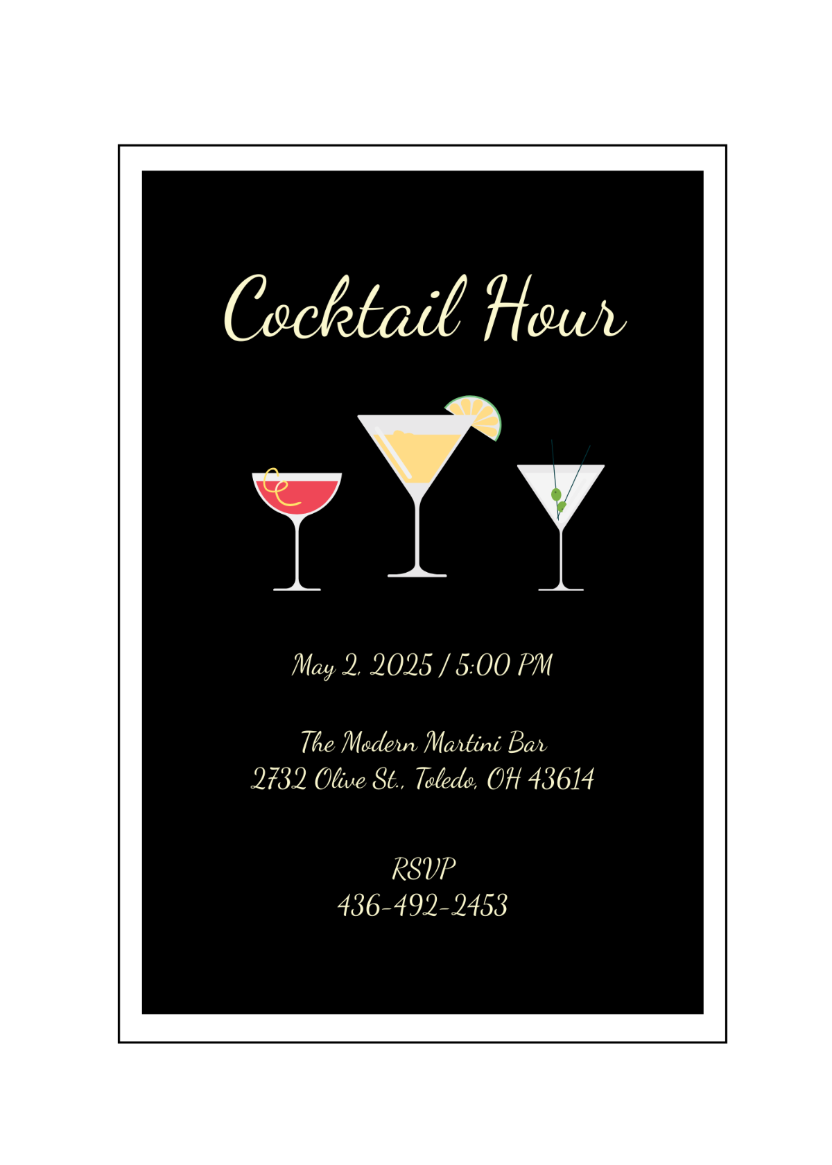 Cocktail Hour Invitation Template