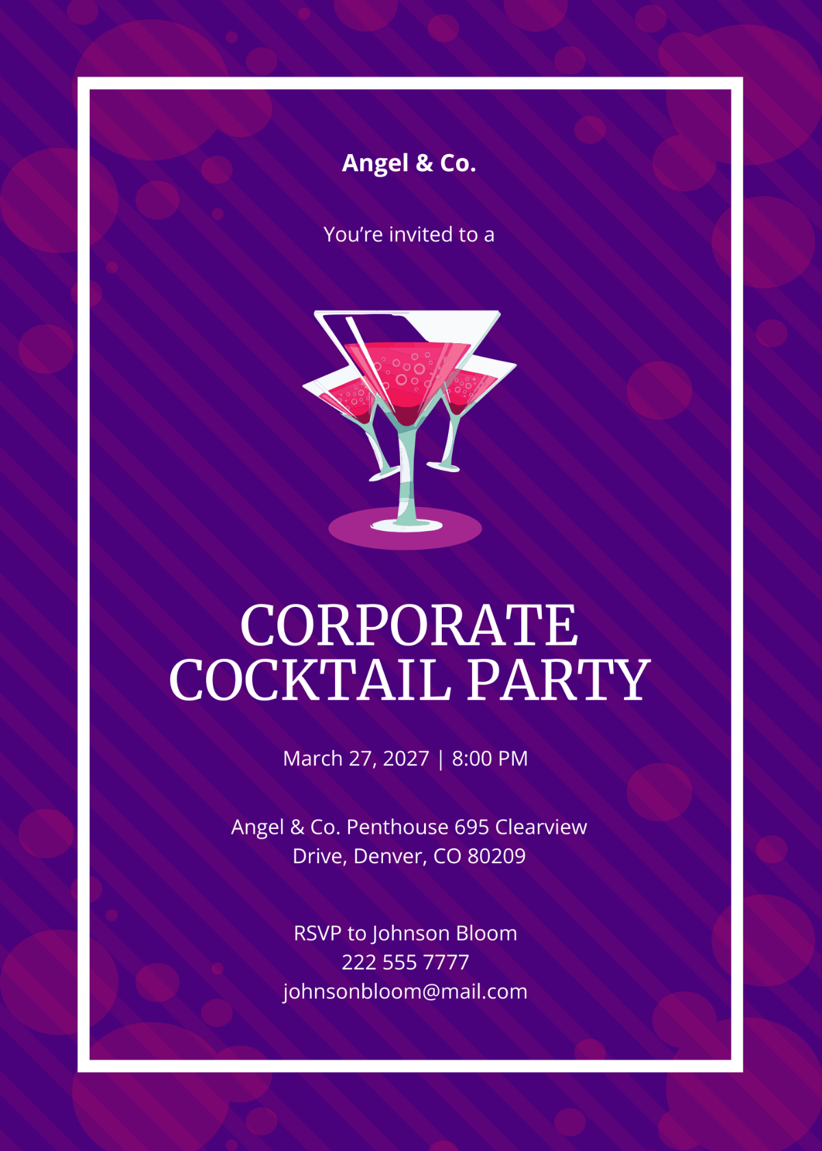 Corporate Cocktail Invitation Template - Edit Online & Download