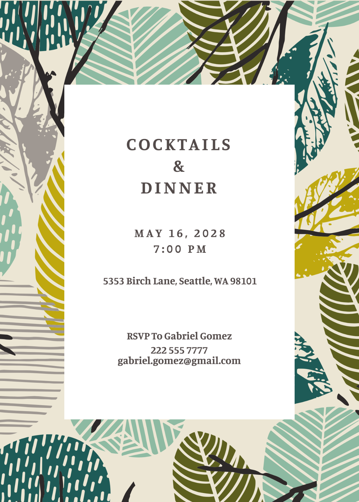 Dinner Cocktail Invitation