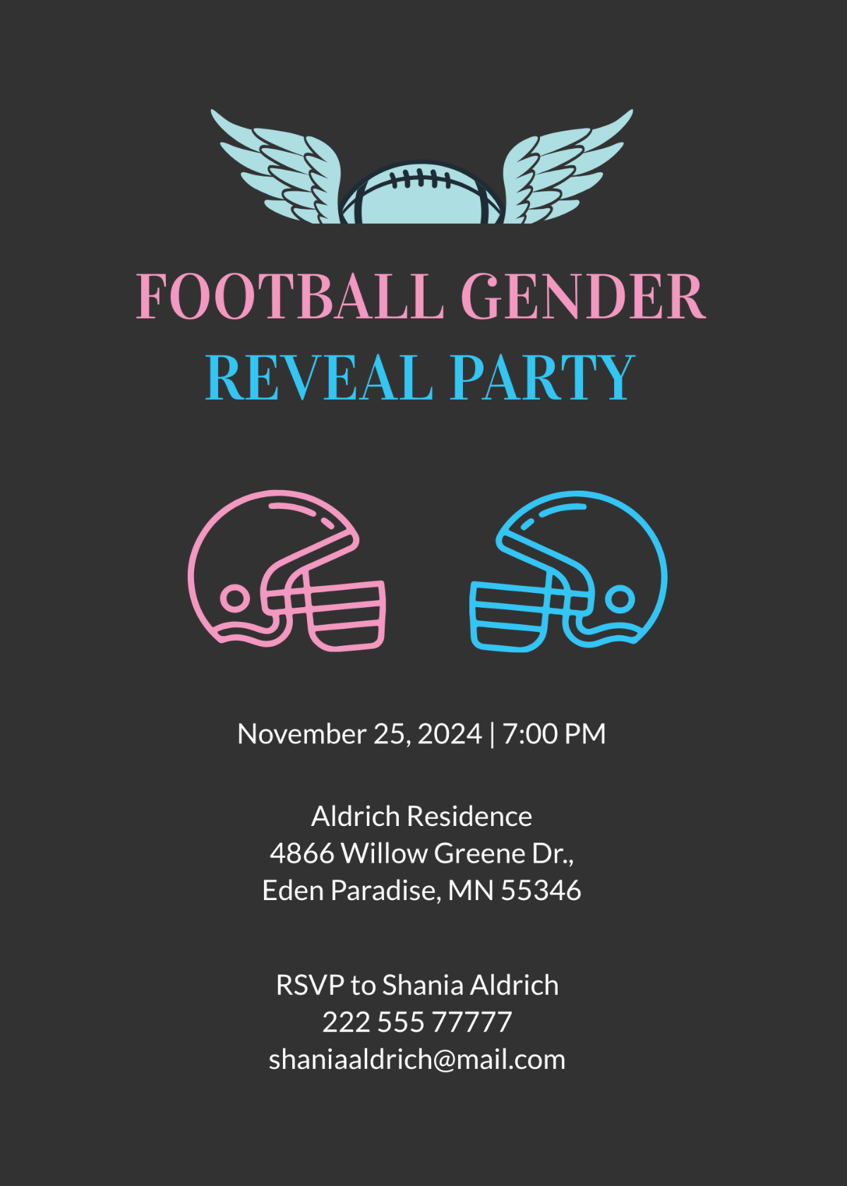Football Gender Reveal Invite Invitation