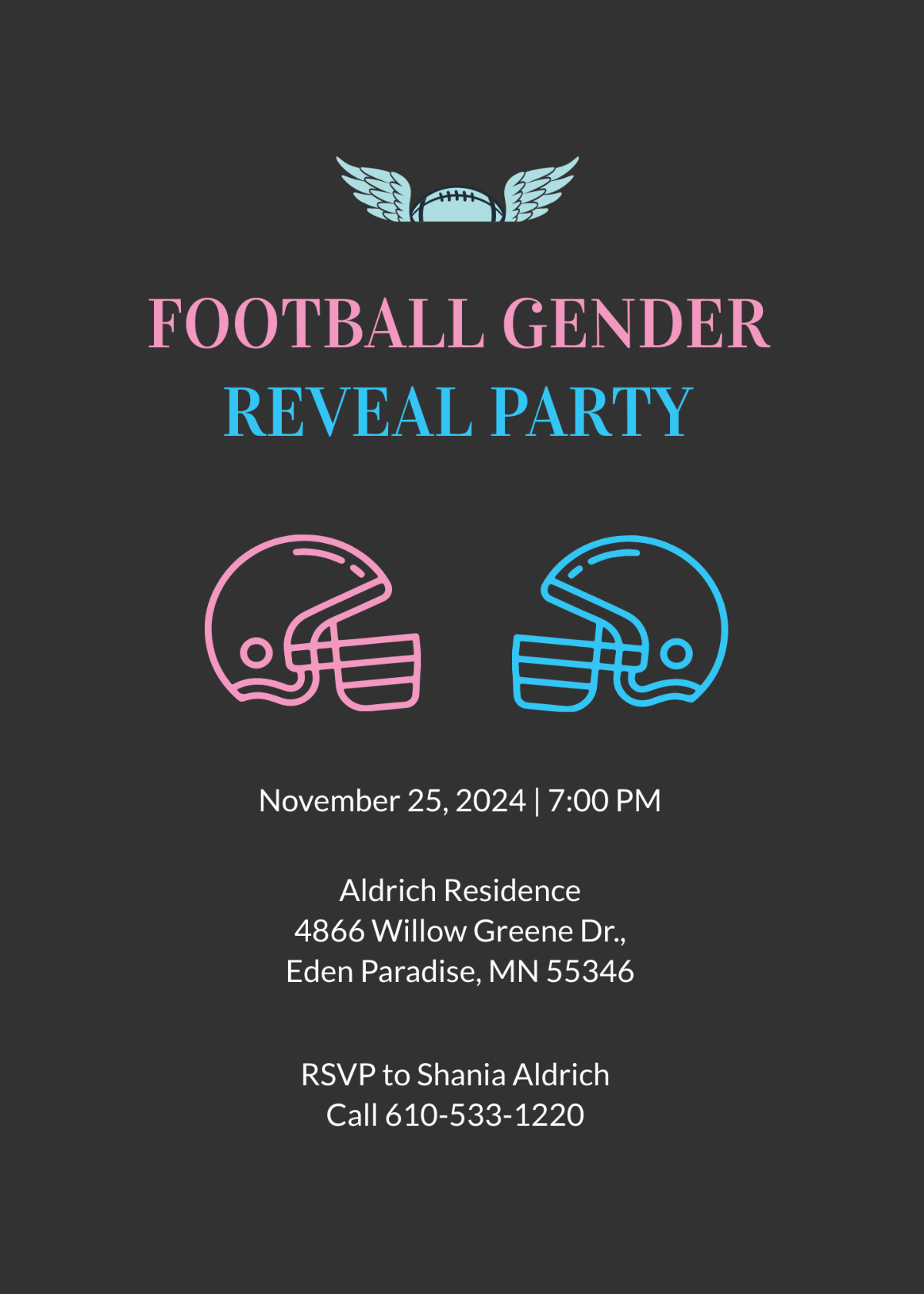 Football Gender Reveal Invite Invitation Template