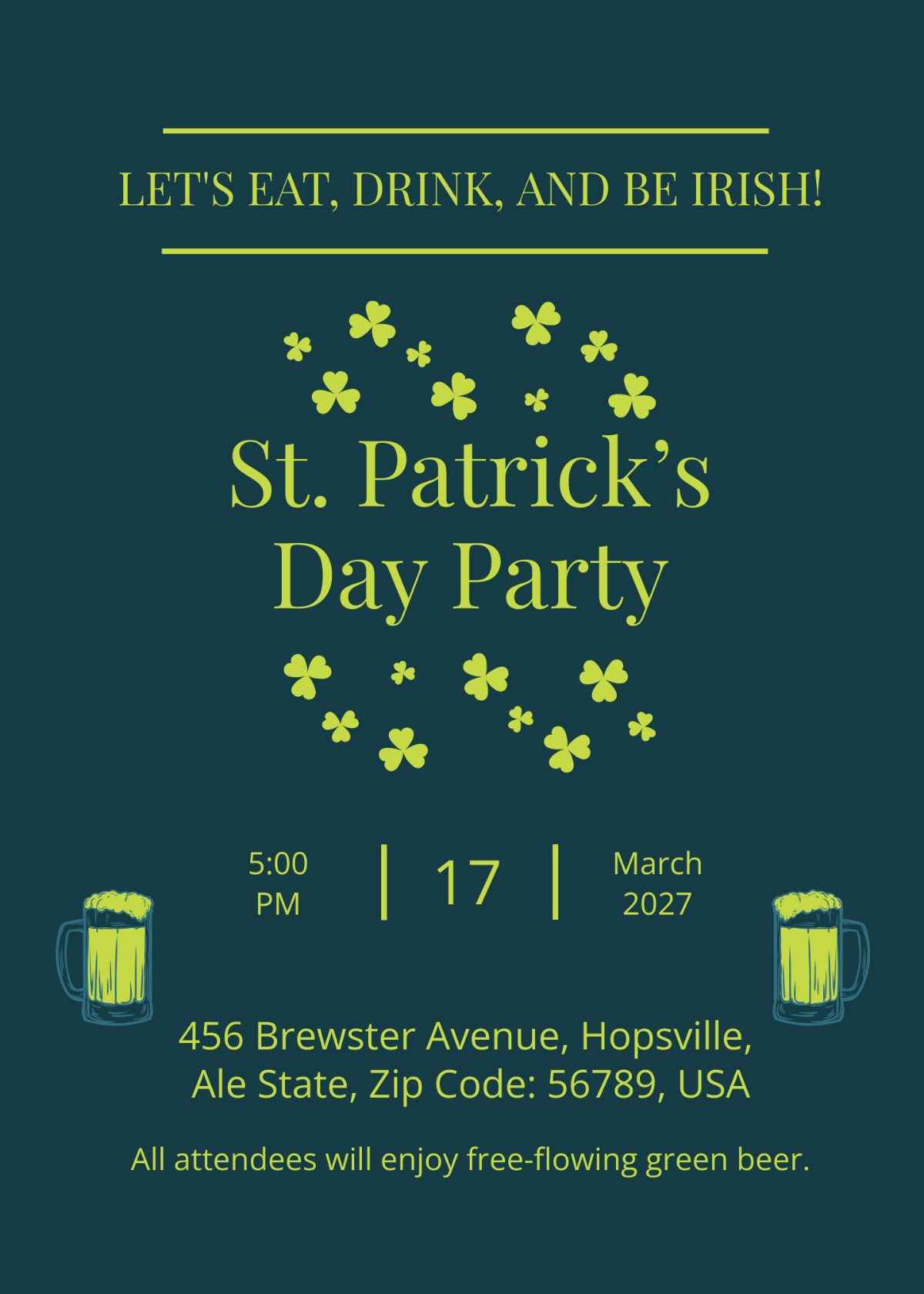 St. Patricks Day Party Invitation