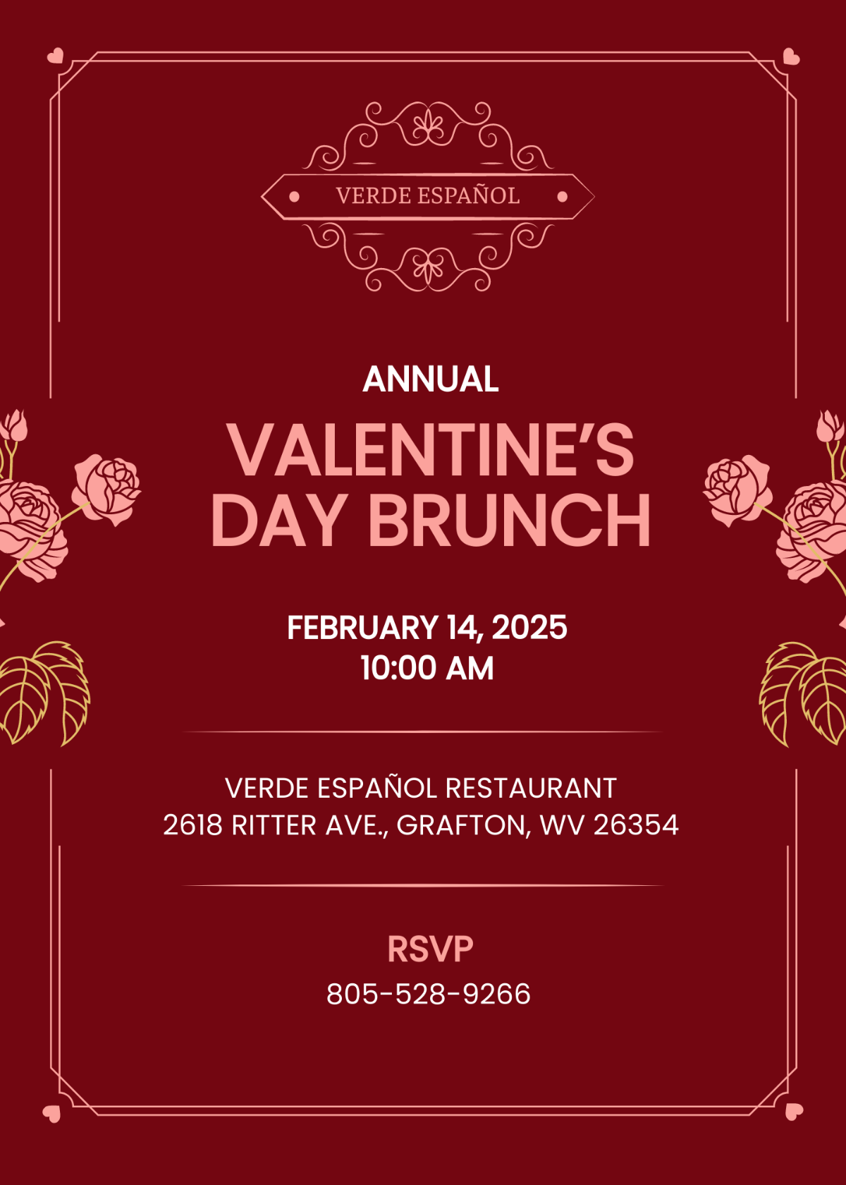 Valentine Brunch Invitation Template