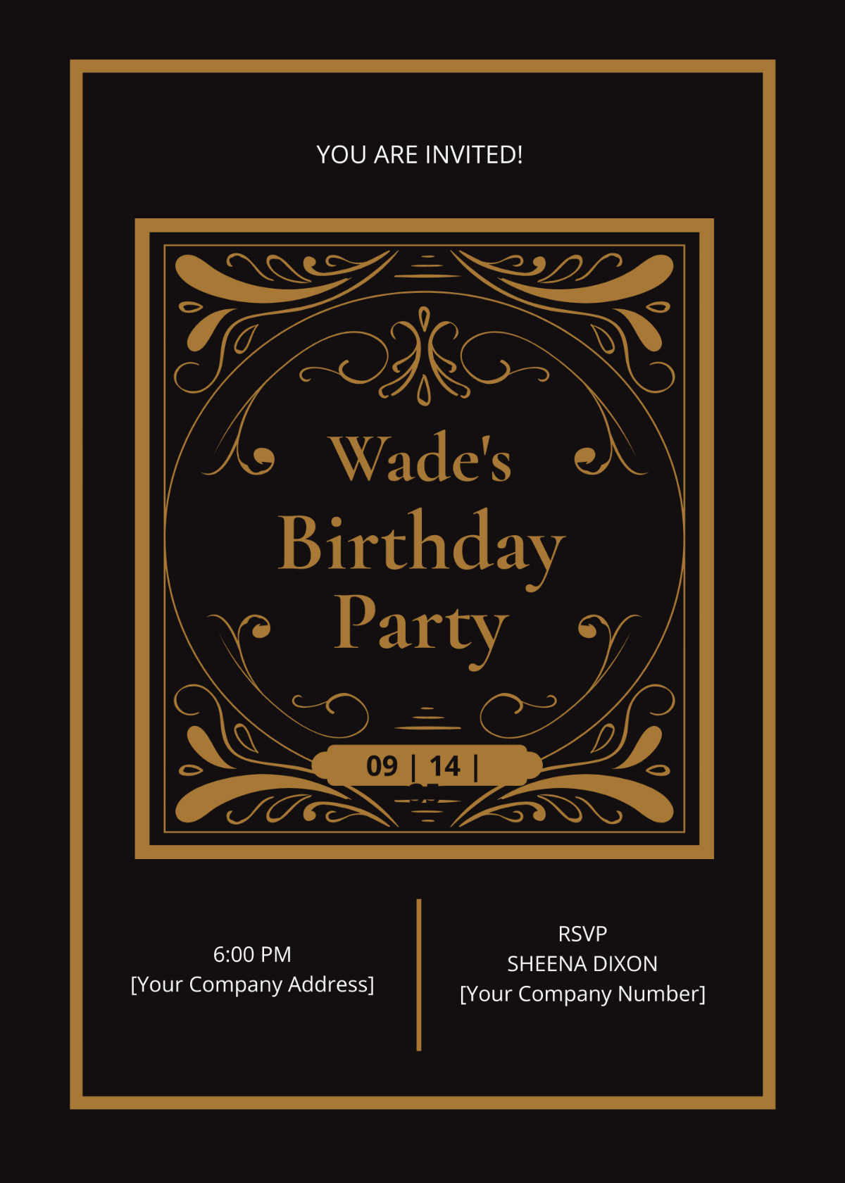 Vintage Birthday Invitation Template