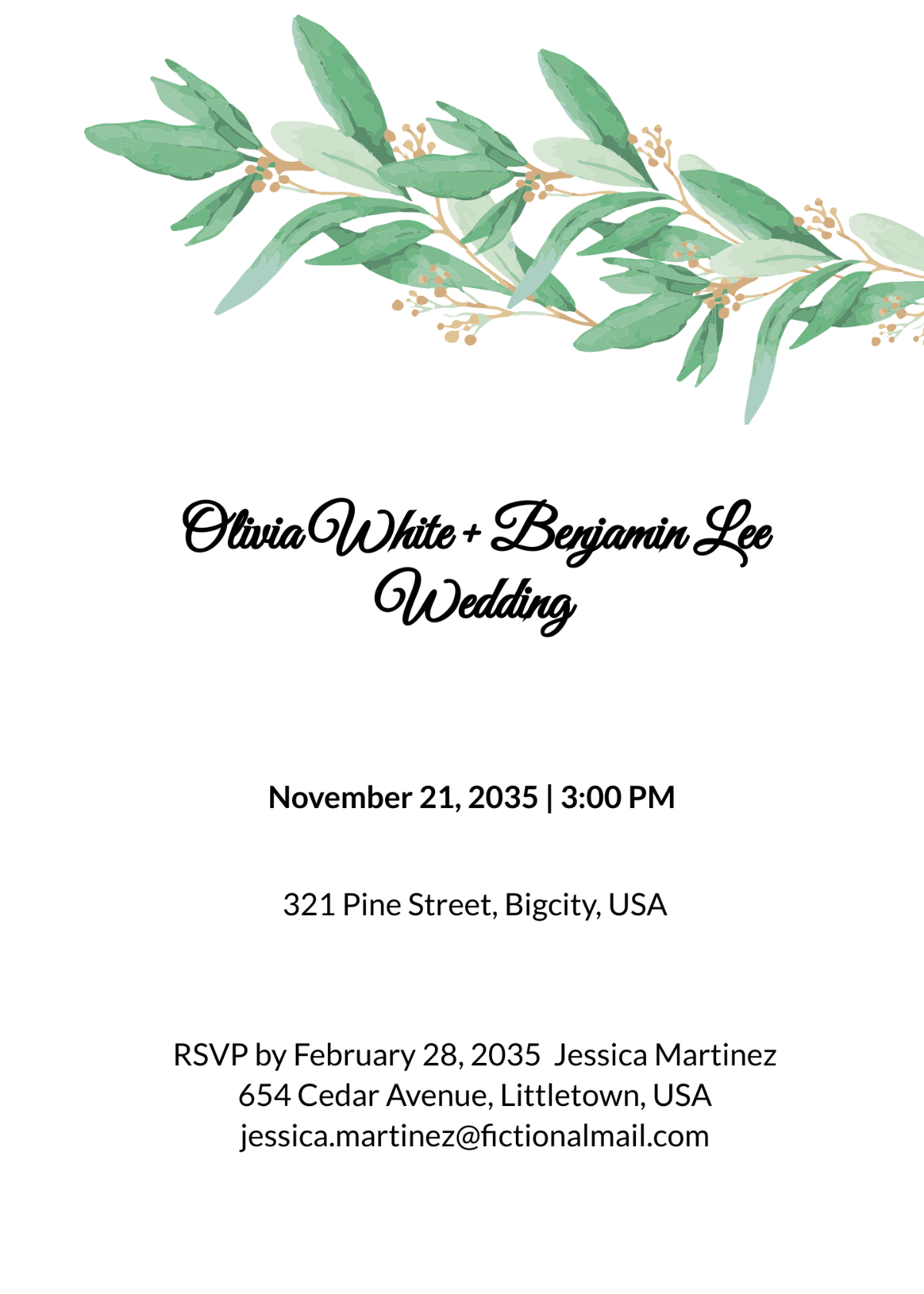 Fall Wedding Invitation RSVP