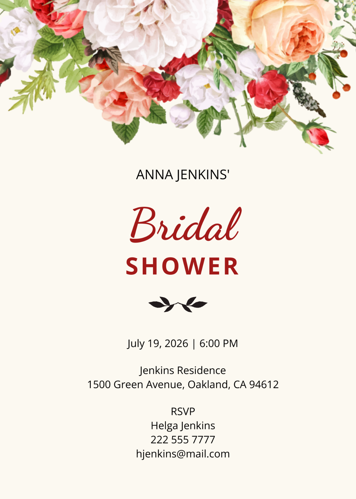 Wildflower Bridal Shower Invitation Template - Edit Online & Download