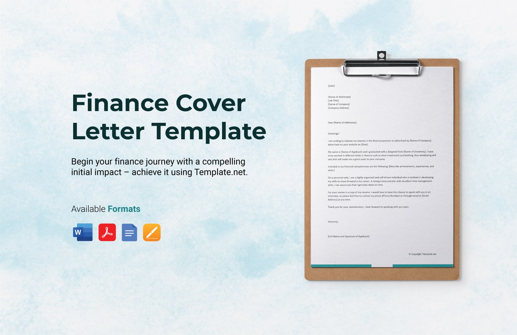 Finance Cover Letter Template