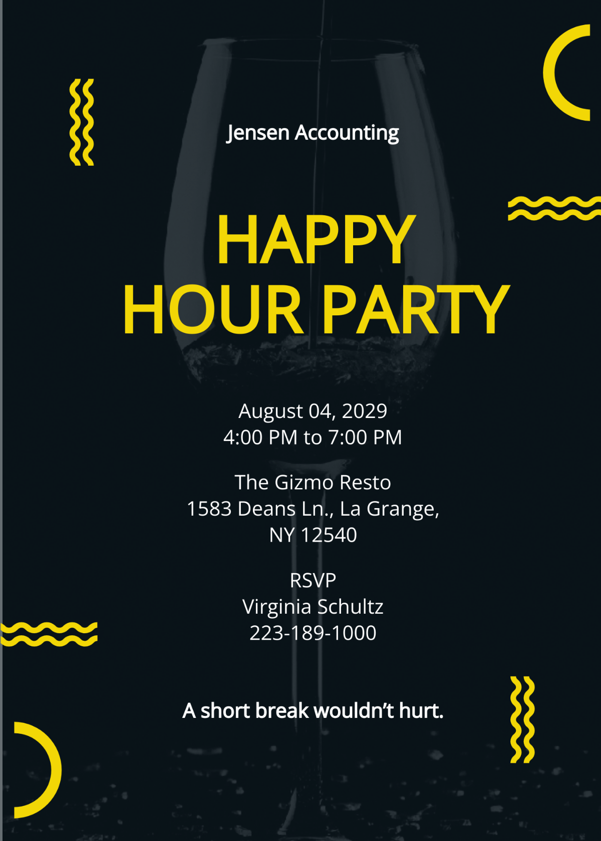 Happy Hour Party Invitation Template