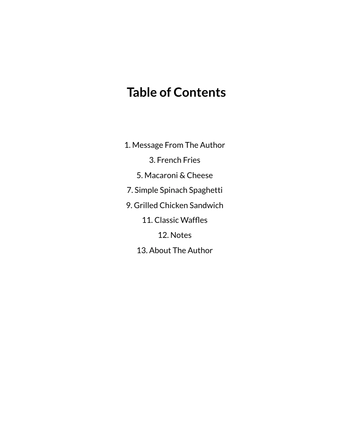 Free Minimalistic Cookbook Template to Edit Online