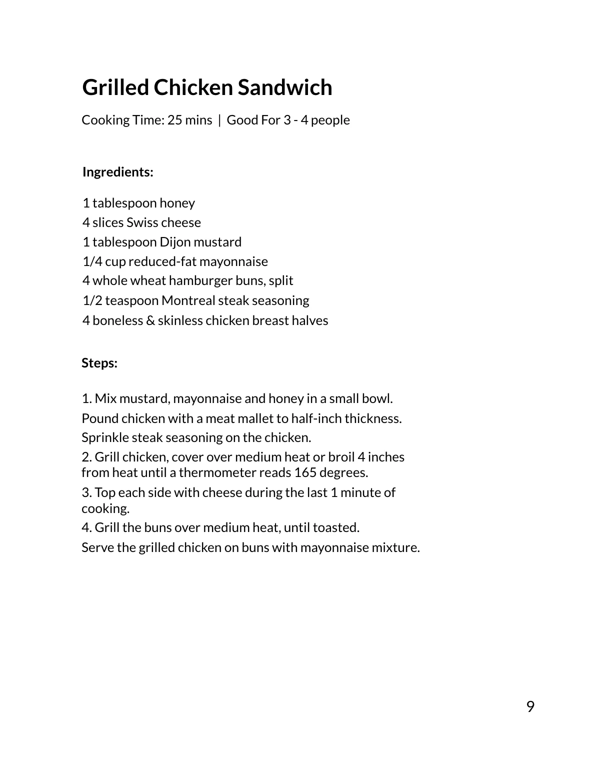 Free Minimalistic Cookbook Template to Edit Online