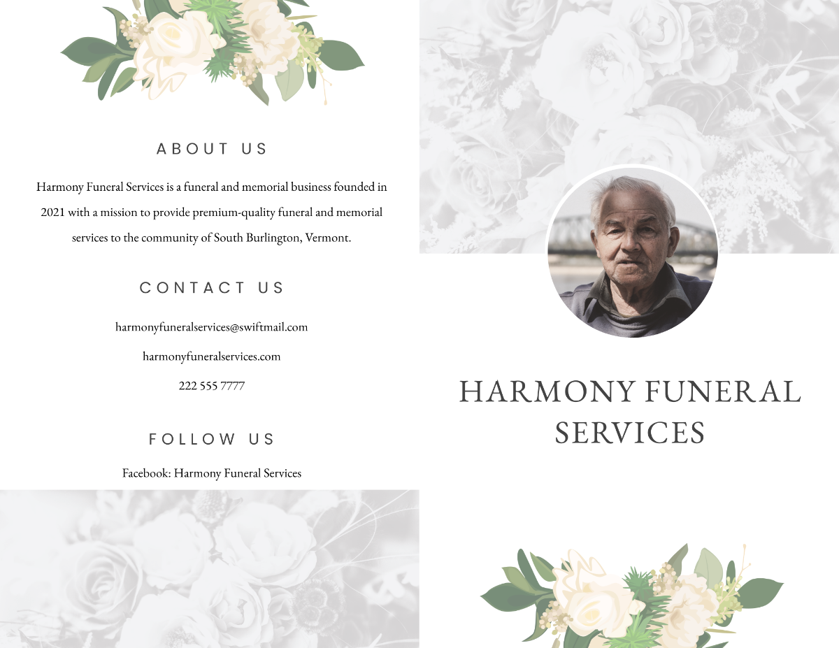 Editable Funeral Mass Bi-fold Brochure Template - Edit Online & Download