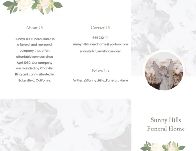 Free Editable Funeral Mass Tri-Fold Brochure Template to Edit Online