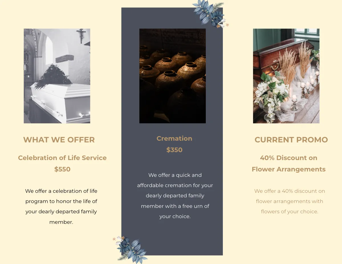 Free Father/Dad Funeral Program Tri-Fold Brochure Template to Edit Online