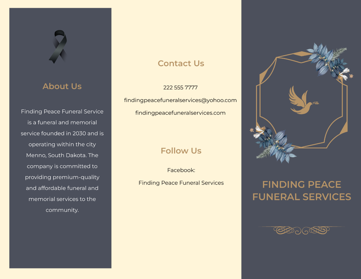 Free Father/Dad Funeral Program Tri-Fold Brochure Template
