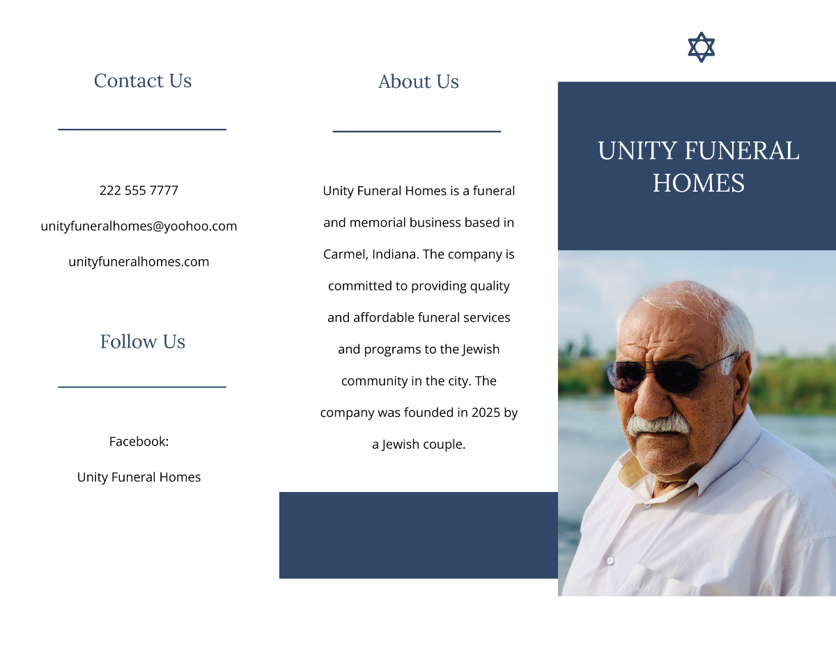 Jewish Funeral Program Tri-fold Brochure Template - Edit Online & Download