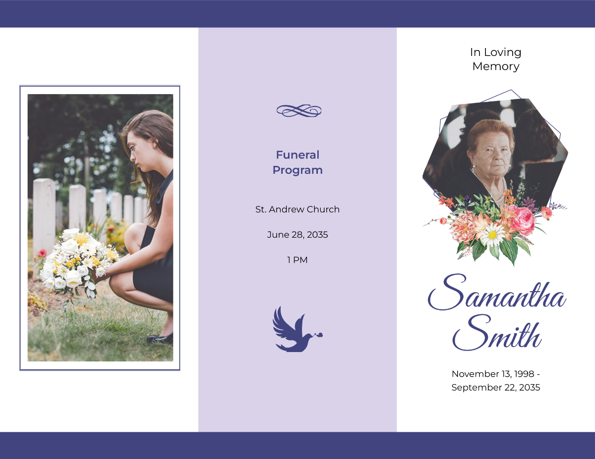 Free Mother/Mom Funeral Program Tri-Fold Brochure Template