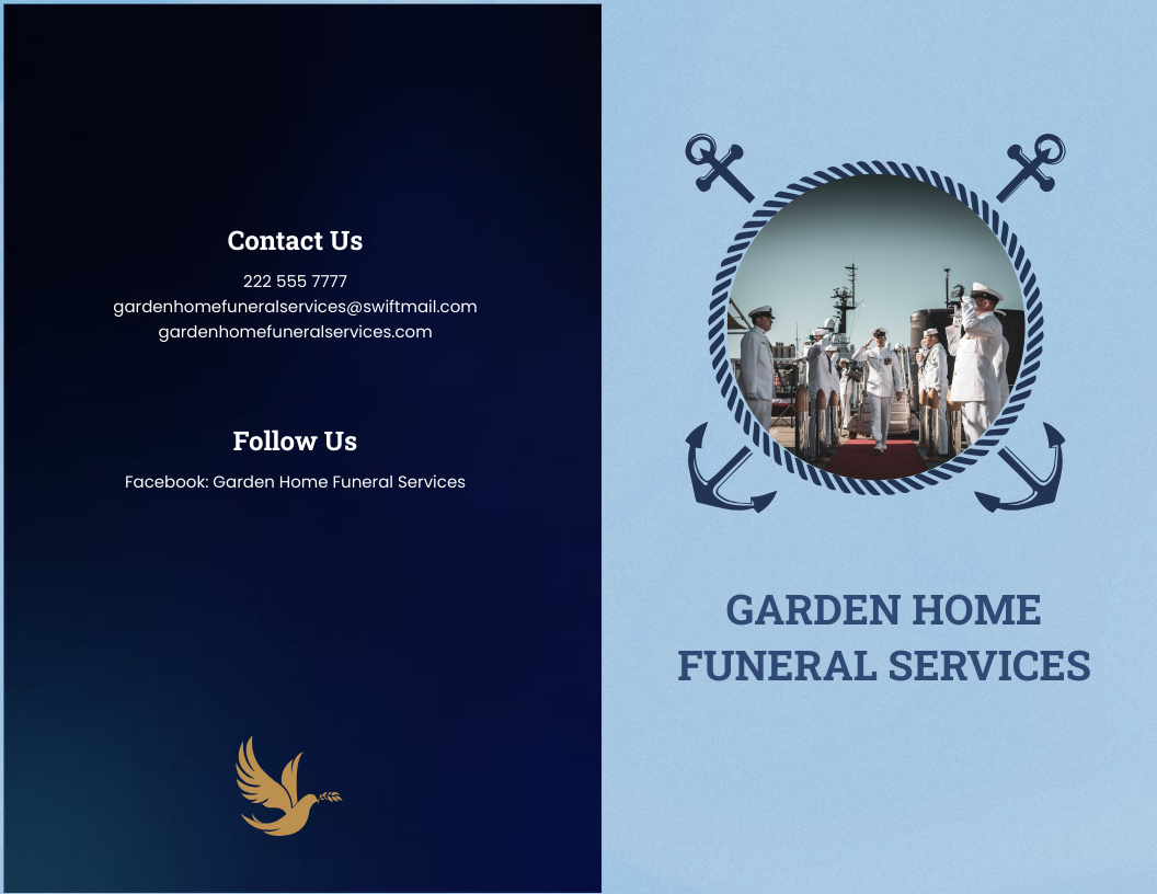 Navy Honors Funeral Memorial Bi-Fold Brochure