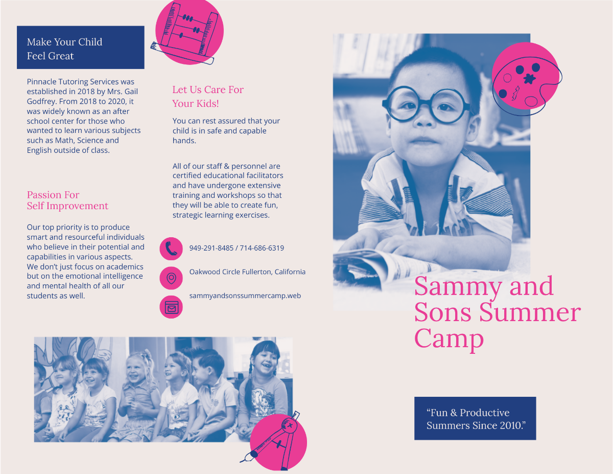 Summer school Bi-fold Brochure Template - Edit Online & Download