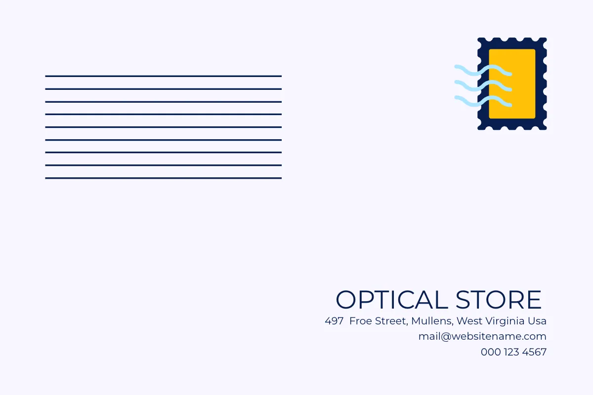 Free Stylish Optical Store Postcard Template to Edit Online