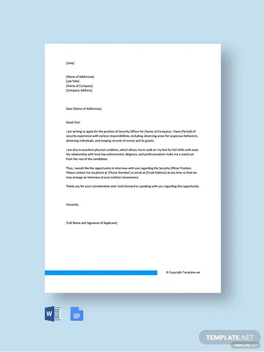 Security Officer Cover Letter
