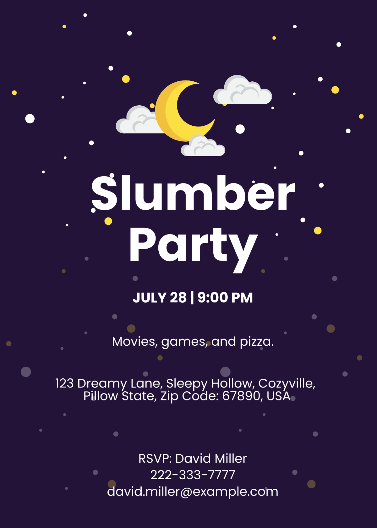 Printable Slumber Party Invitation