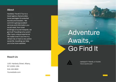 Free Travel & Tour Bi-Fold Brochure Template to Edit Online