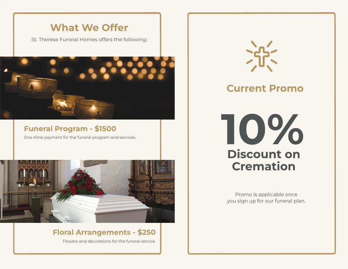 Free Order Of Service Funeral Program Bi-Fold Brochure Template to Edit Online