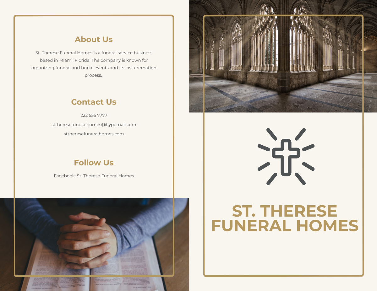 Order Of Service Funeral Program Bi-Fold Brochure