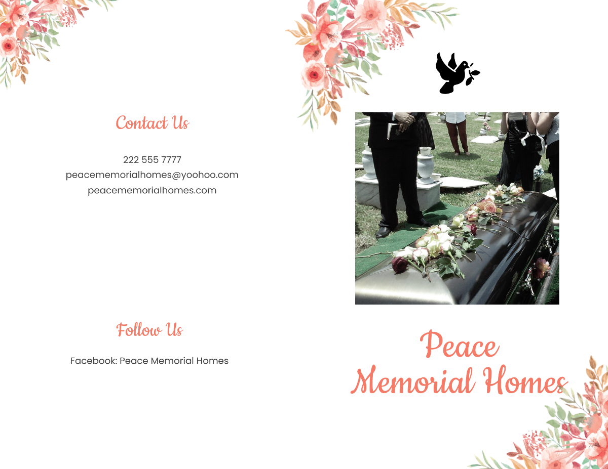 Plan Funeral Memorial Bi-Fold Brochure Template - Edit Online & Download