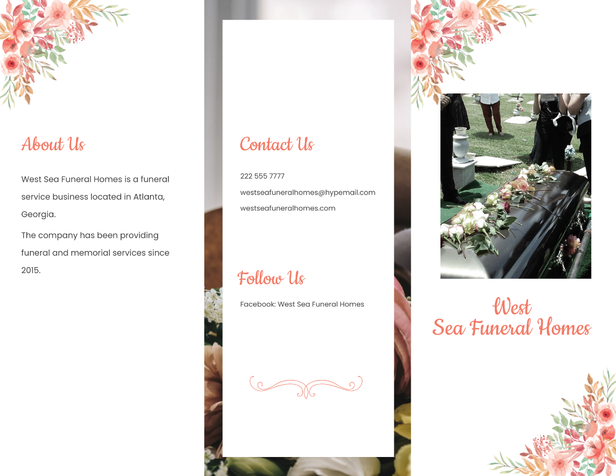 Plan Funeral Memorial Tri-Fold Brochure Template - Edit Online & Download